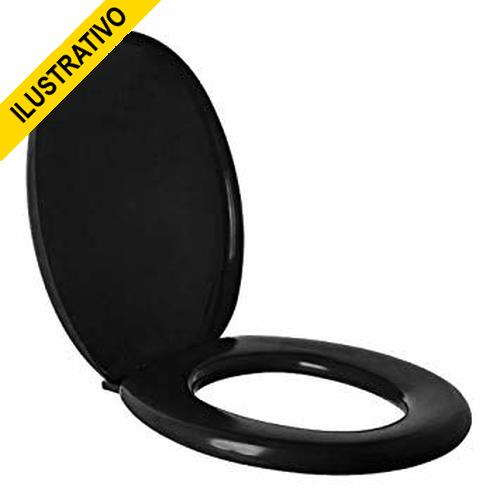Assento Oval Std Plastico Preto Duratti Fortti Lorenzetti