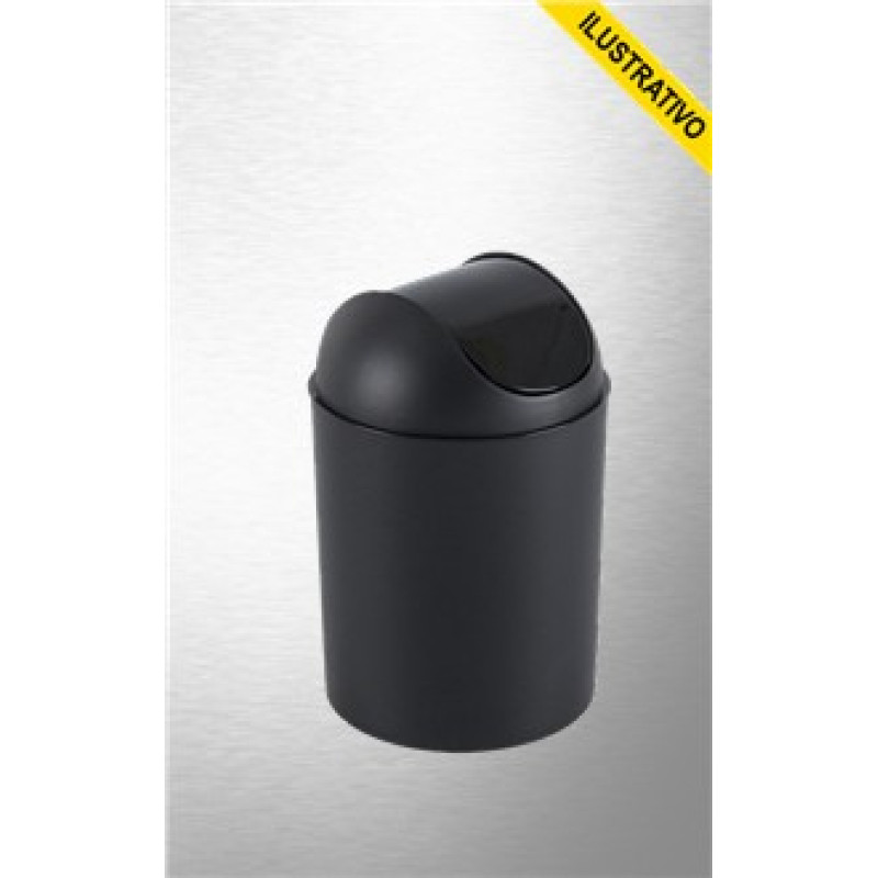 Lixeira Banheiro Basculante Plastica Preta 05,0l 5078 Arthi