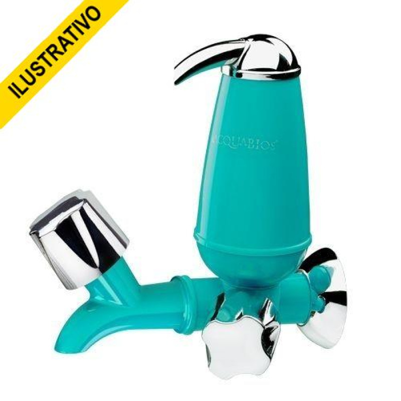 Torneira Filtro Parede Fixa Marine+cromada Abs/marine+cromado Abs Volante Redondo Mvs 1006-0018 Acquabios