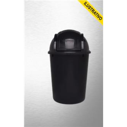 Lixeira Quintal Basculante Plastica 60l Tp Preta 3081/5008 Jaguar