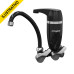 Torneira Filtro Parede Movel Alta Preta+cromada Abs/preto+cromado Abs Volante Alavanca 1/4 Acqua Premium Acquabios