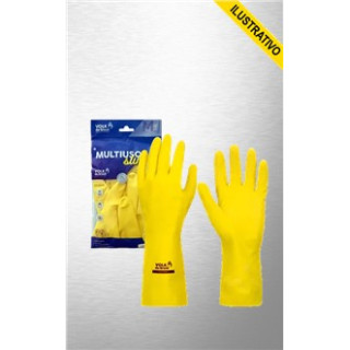 Luva Latex Limpeza 0100x Simples Forrada Palma Antiderrapante Pequena Color Multimarcas