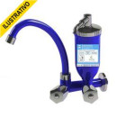 Torneira Cozinha Com Filtro Parede Movel Alta Azul+cromada Abs/azul+cromado Abs Volante Redondo 1/4 Injetplast