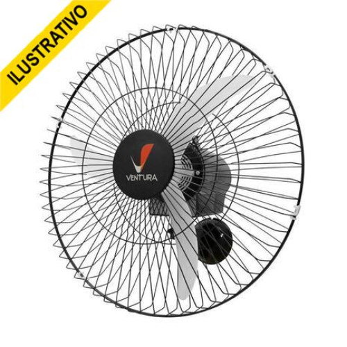 Ventilador Parede 60cm Ventura Grade Aco Preto Ventidelta