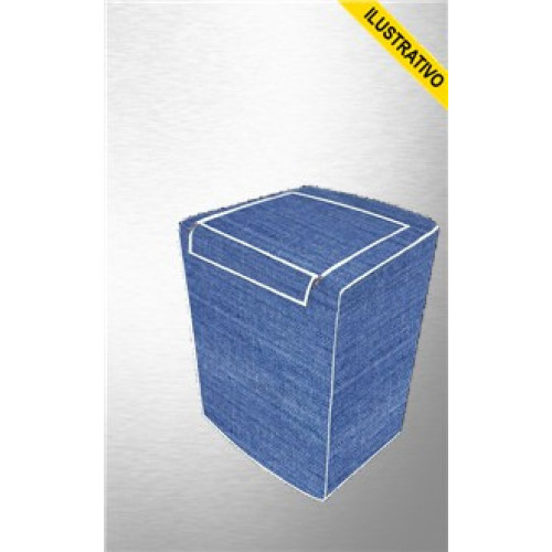 Capa Maquina De Lavar Forrada M (consul 10-12kg, Brastemp 10-11kg) Jeans 1425 Vida Pratika