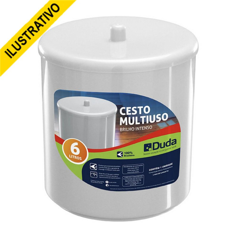 Lixeira Banheiro Puxador Plastica Branca 06,0l 62010 Duda Lixeira Banheiro Puxador Plastica Branca 06,0l 62010 Duda