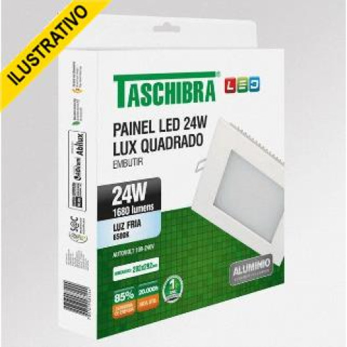 Painel Led Branco 30 Quadrado Embutir 24w 6500k 15090182 Taschibra