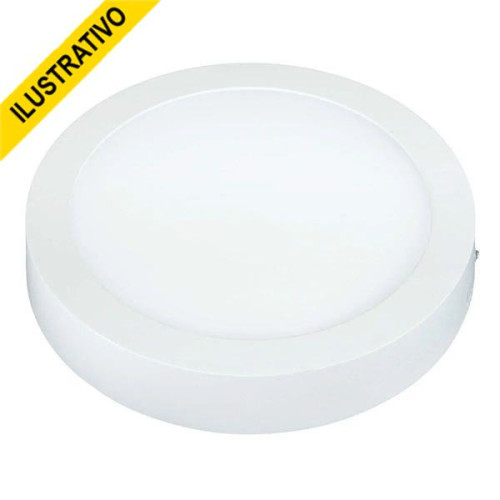 Painel Led Branco 30 Redondo Sobrepor 24w 6500k 15070118 Taschibra