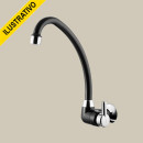 Torneira Cozinha Parede Movel Alta 1168 F31 Abs Preta/cromada Bric Lorenzetti