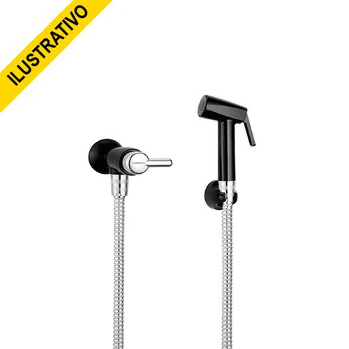 Ducha Higienica Rabicho Abs Cromado 1,20mt Gatilho Abs Preto Registro Abs Preto/cromado 1/4 Acabamento Alavanca 1984 F31 Fortti Lorenzetti