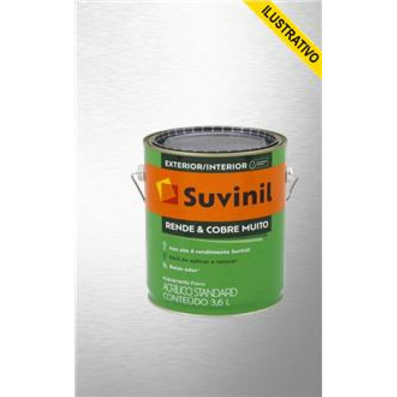 Tinta Acrilica Standard Exterior Galao 3,6l Branco Gelo Fosco Std Rnd 59037 Suvinil