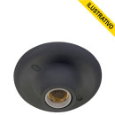 Plafon E27 100w Bocal Porcelana Preto 2080009-02 Taschibra