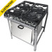 Fogao Gas Industrial P/cozinhar (baixa Pressao) C/forno 4 Bocas Queimador Simples/duplo Perfil 5,0 30x30 M18 S2020 Metalmaq