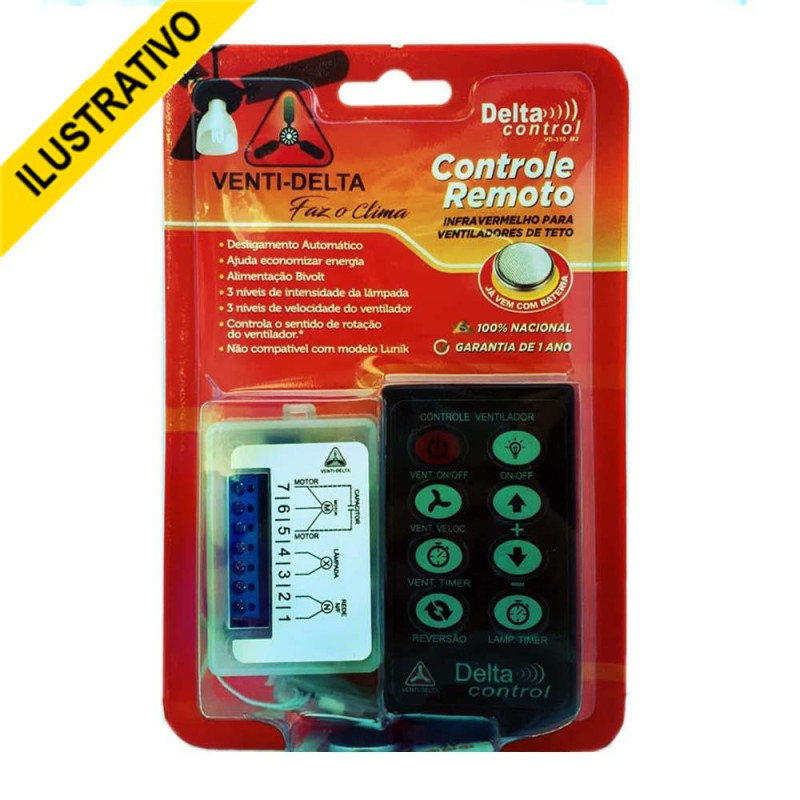 Controle Remoto P/ventilador Teto Biv Vd-310 M2 12-0194 Ventidelta
