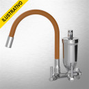 Torneira Filtro Parede Movel Flex Laranja+cromada Abs/cromado Abs Volante Alavanca 1/4 Injetplast