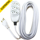 Extensao Eletrica Tripla 10a 3p Cabo Pp Chato 3x0,75 10mt Branca 172001 Ilumi