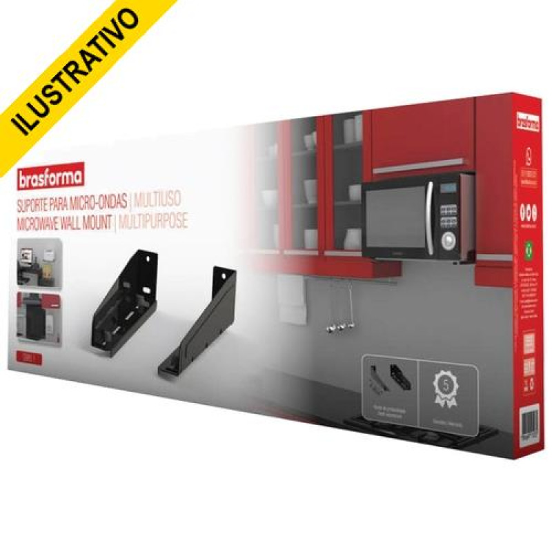 Suporte Multiuso Microondas Preto Sbr5.1 Brasforma Suporte Multiuso Microondas Preto Sbr5.1 Brasforma