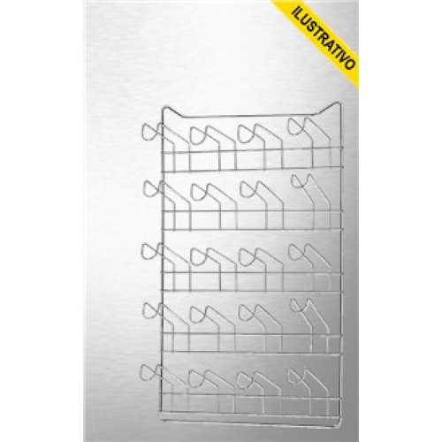 Porta Copos Parede 20 Copos Cromado 1113 Arthi