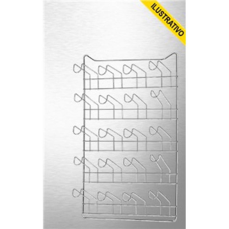 Porta Copos Parede 20 Copos Cromado 1113 Arthi