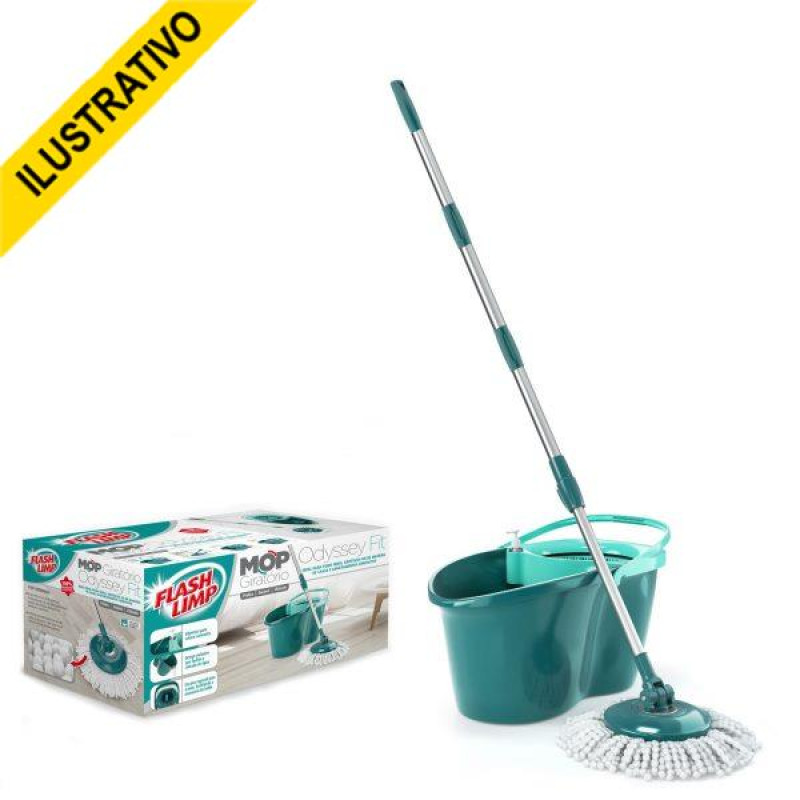 Esfregao Residencial Mop Giratorio C/ Balde Odyssey Fit Mop9775 Euro