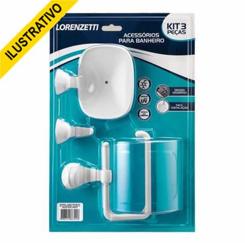 Kit Banheiro Plastico 3pc Br 2003 F22 Fortti Lorenzetti