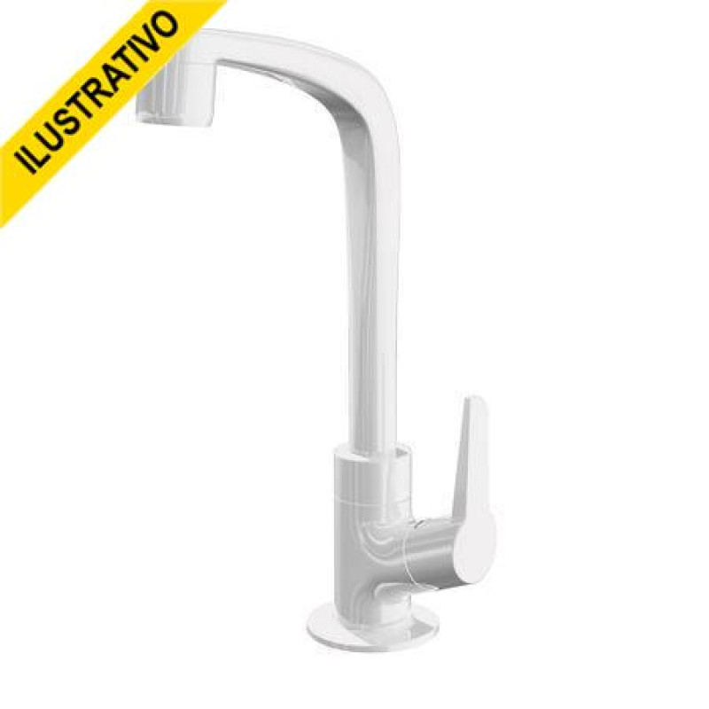 Torneira Lavatorio Mesa Movel Alta 1195 F71 Abs Branca Flatt Lorenzetti