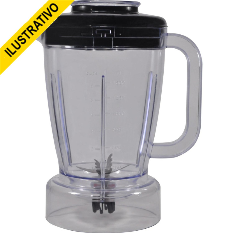 Copo Liquidificador Mondial L1000 Cristal Tampa Vermelha 9302 Mebrasi/mm1774 Versatil