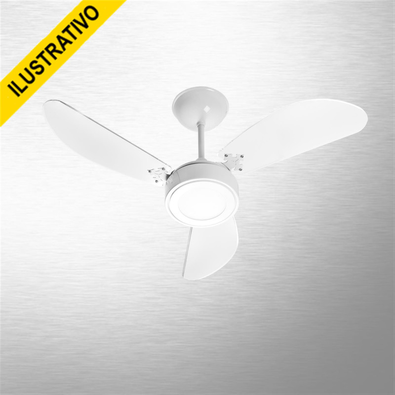 Ventilador Teto Qc New Cristal Led Pc/bco 127v Ventidelta