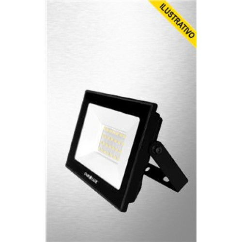 Refletor Led 030w 6500k Preto Multimarcas