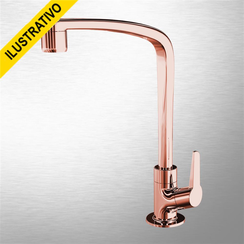 Torneira Cozinha Mesa Movel Alta 1167 F71 Abs Rose Gold Fortti Lorenzetti
