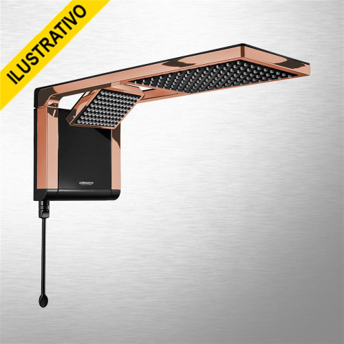 Chuveiro 127v Alta Performance Press Plus Acqua Duo Eletronico Preto/rose Gold 5500w Lorenzetti