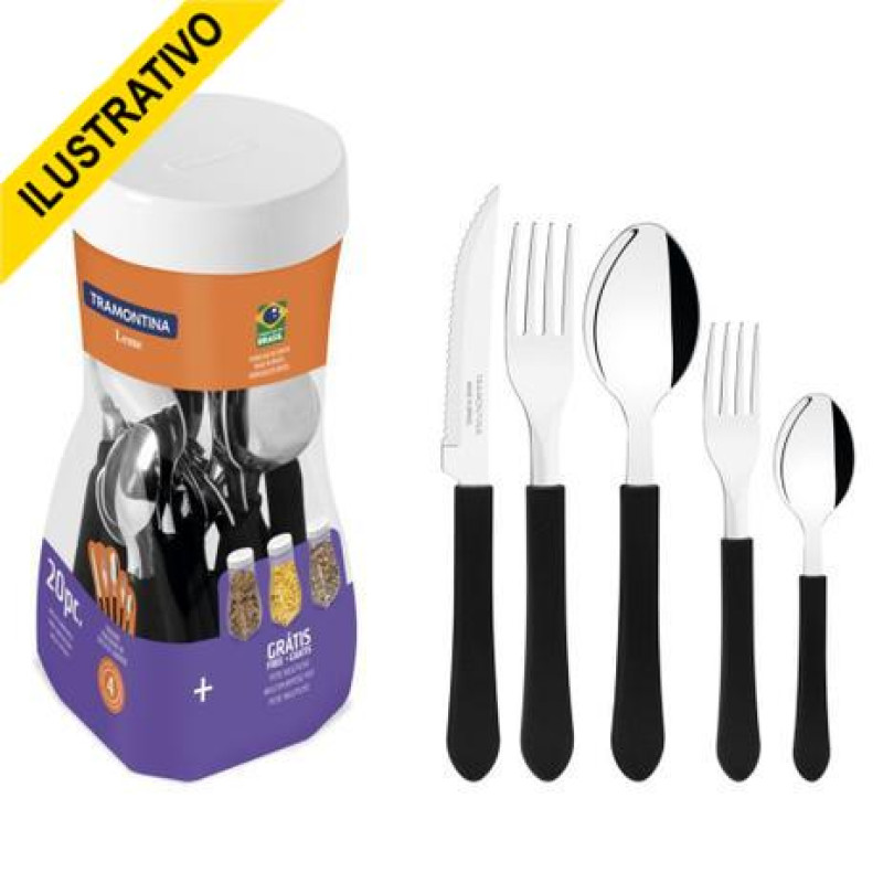 Promocional Faqueiro Inox Leme 23198/017/018 Preto Tramontina Promocional Faqueiro Inox Leme 23198/017/018 Preto Tramontina