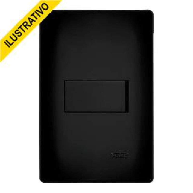 Interruptor Habitat Preta C/placa 1 Secao 4x2 4046 Fame