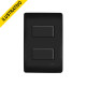Interruptor Habitat Preta C/placa 2 Secao Separadas 4x2 4050 Fame