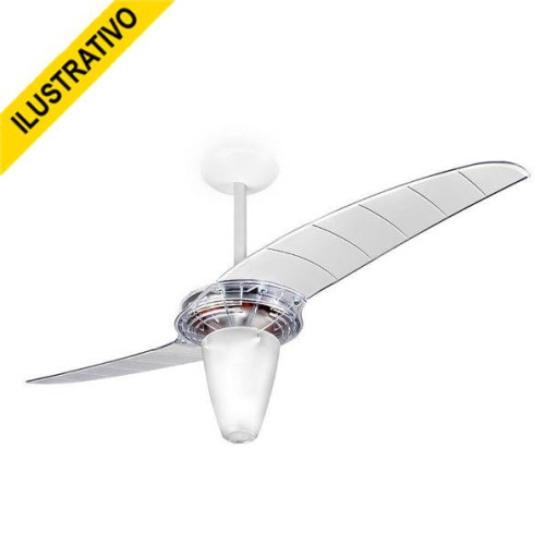 Ventilador Teto 201 2p Lustre Conico Cristal 127v Spirit