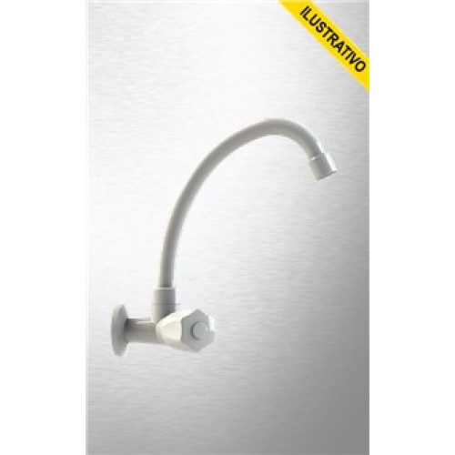 Torneira Cozinha Parede Movel Alta 1167 C50 1/4 Abs Branca 6089 Injetplast