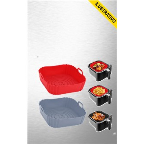 Forma De Silicone Para Air Fryer Quadrada 17cm Mg2746 Mgv
