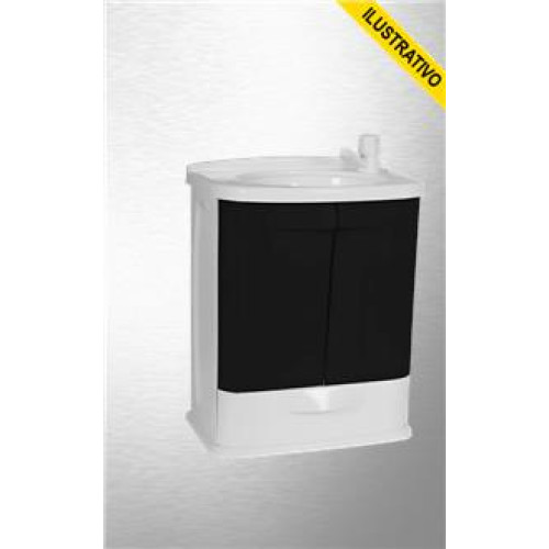 Gabinete C/lavatorio Gabmax Branco Preto Br-pr1 Gab5 Astra
