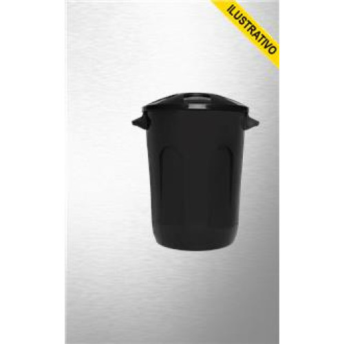 Lixeira Quintal Puxador Plastica 30l Preta 3078 Jaguar