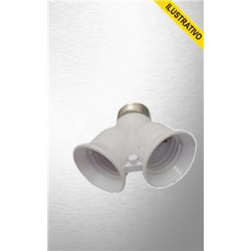 Bocal Soquete Multiplicador 2xe27 Branco 073932 Interneed