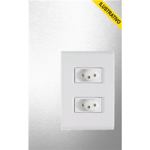 Tomada C/placa 4x2 2 Secoes Separadas 20a 3p Branca Liz 57170066 Tramontina
