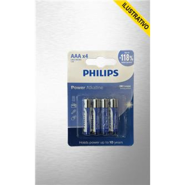 Pilha Palito Aaa Alcalina Lapela C/4 Lr03p4b/59 Philips